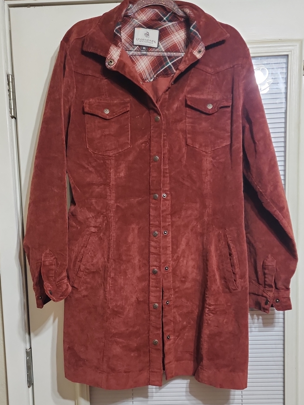 Legendary Whitetails Women's Rust Corduroy Trench Coat/Dress